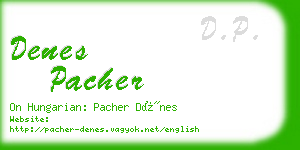 denes pacher business card